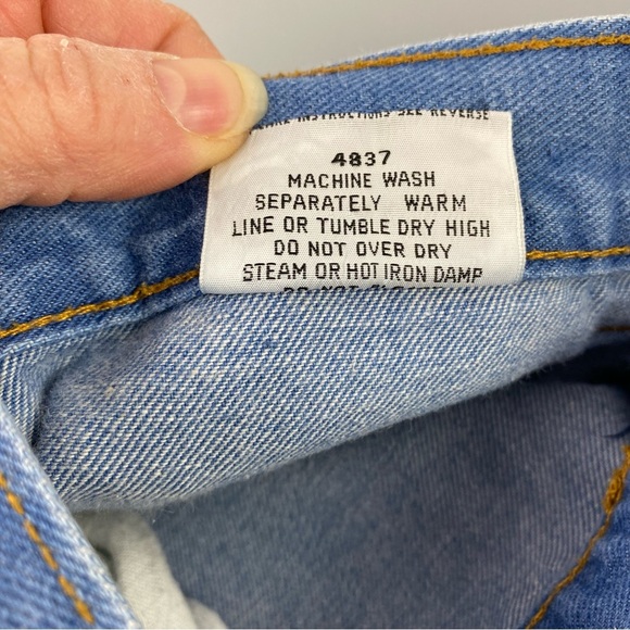 Vintage Kmart 70s High Waisted Pleated Trouser Blue Jeans size 17/18 - Picture 7 of 14